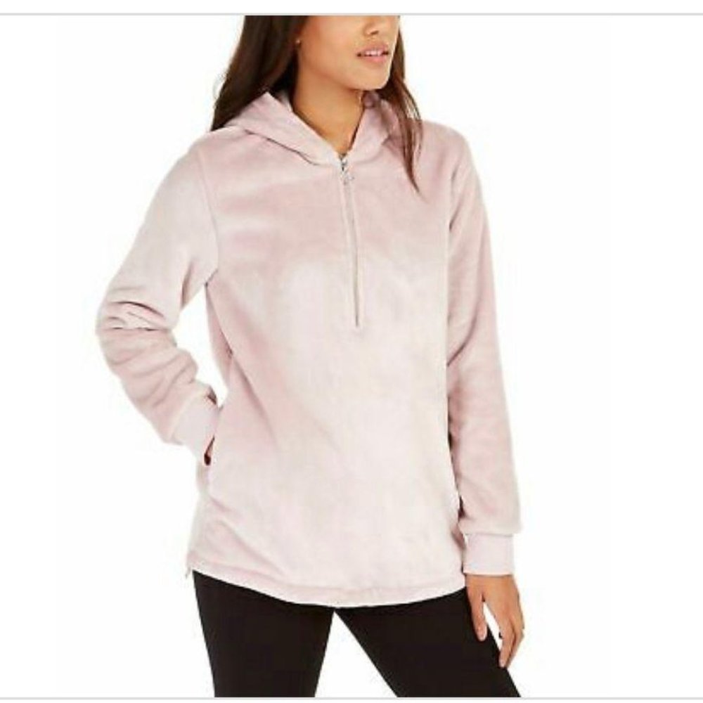 Ideology Faux-Fur Quarter-Zip Hoodie